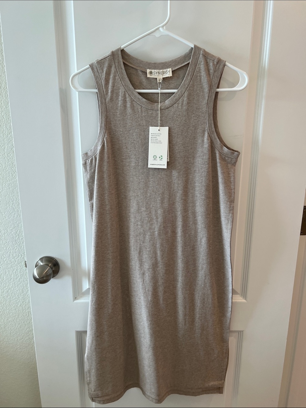 Synergy Organic Clothing Sleeveless Maxi Dress in Taupe